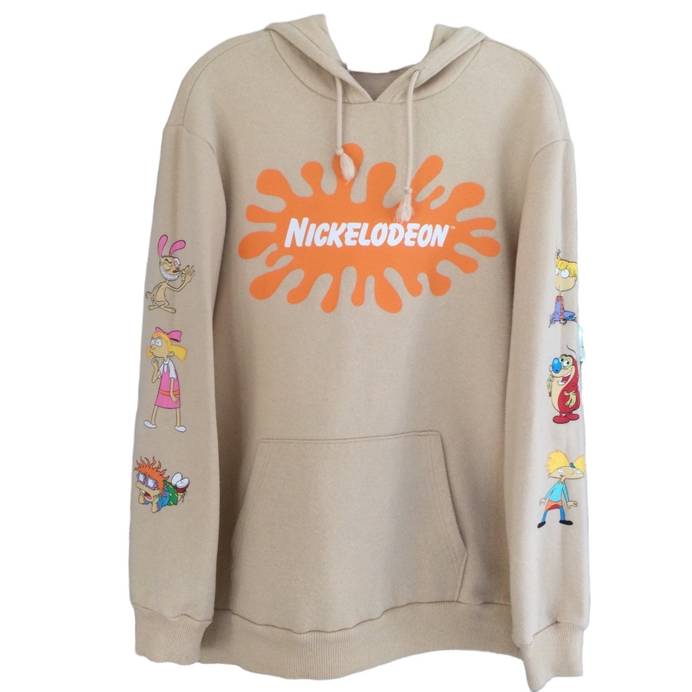 Nickelodeon Rugrats Hoodie Tan Sweatshirt Size Small